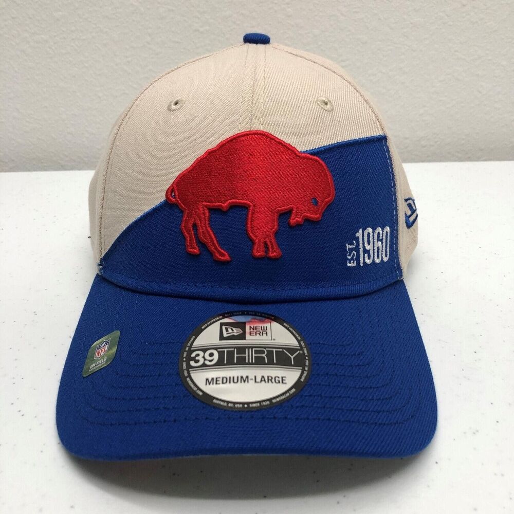 Buffalo Bills Hat Cap Fitted Mens Large Blue Tan NFL Football 39THIRTY New Era